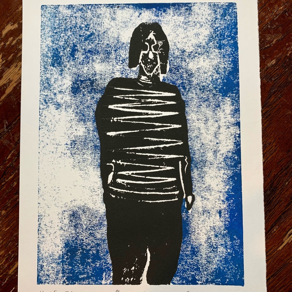John Beatles Hand Carved Lino Block Print